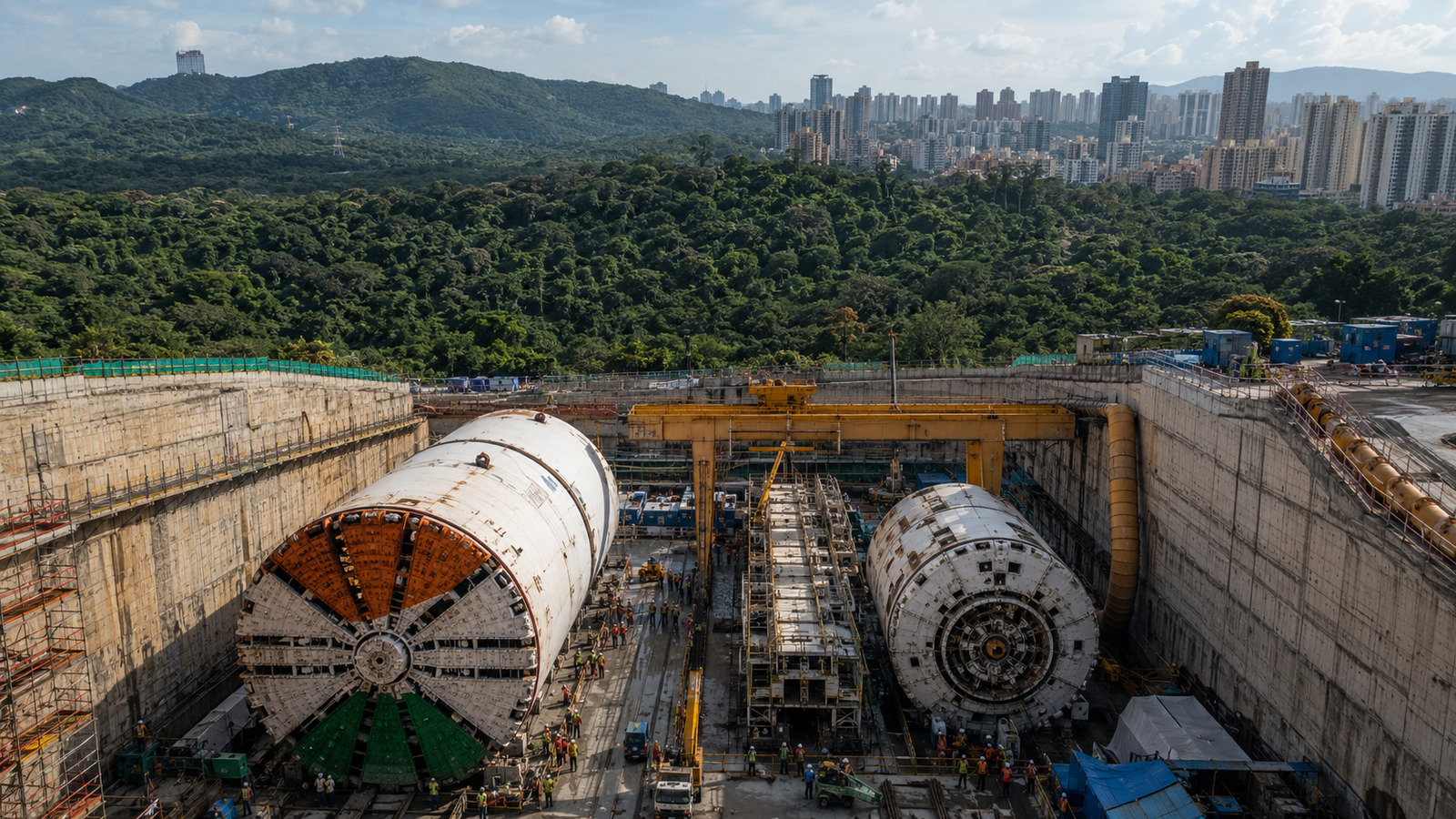 Índia começa a furar túnel duplo gigante sob parque nacional com 6 tuneladoras para cortar 12 km de viagem e economizar até 1 hora no trânsito de Mumbai