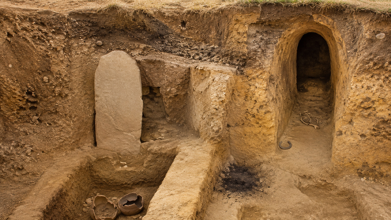 Túnel subterrâneo da Idade Média atravessa cemitério pré-histórico na Alemanha e intriga arqueólogos após revelar raposa, ferradura, carvão e grandes pedras usadas para esconder a entrada do possível local de culto