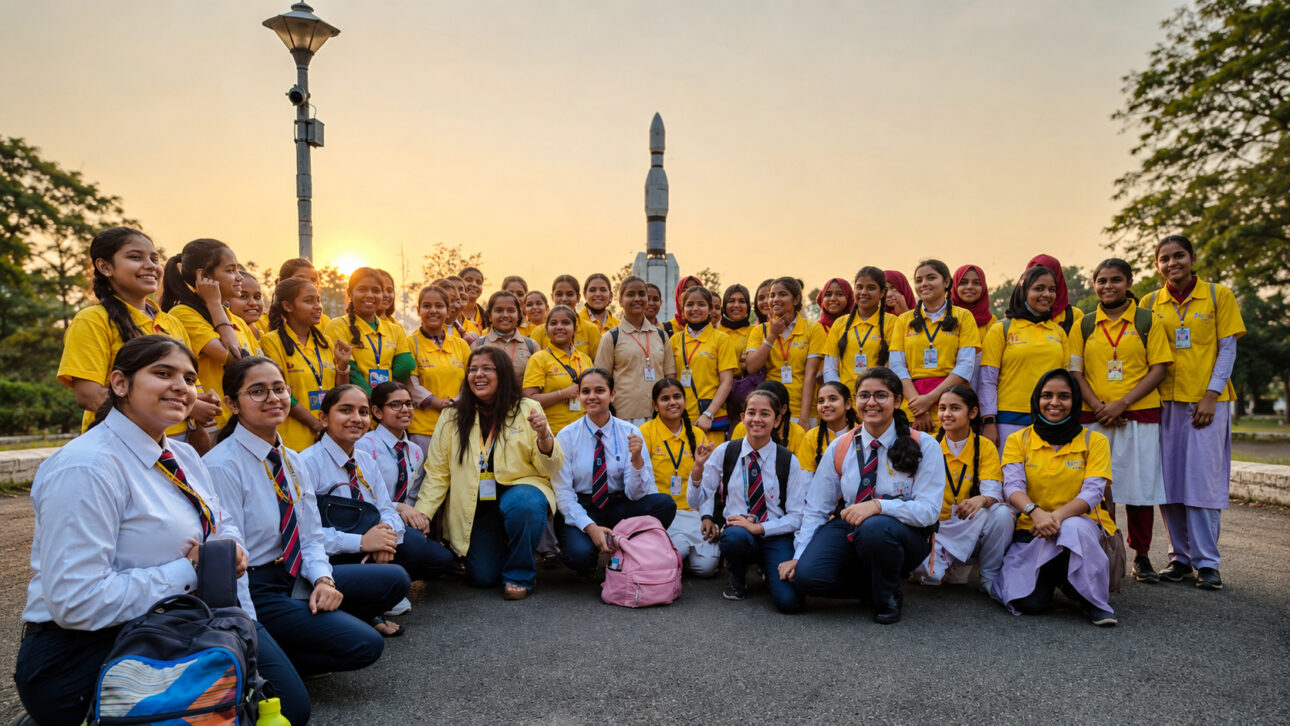 750 meninas indianas prepararam experimentos dentro de suas escolas para o projeto AzaadiSAT