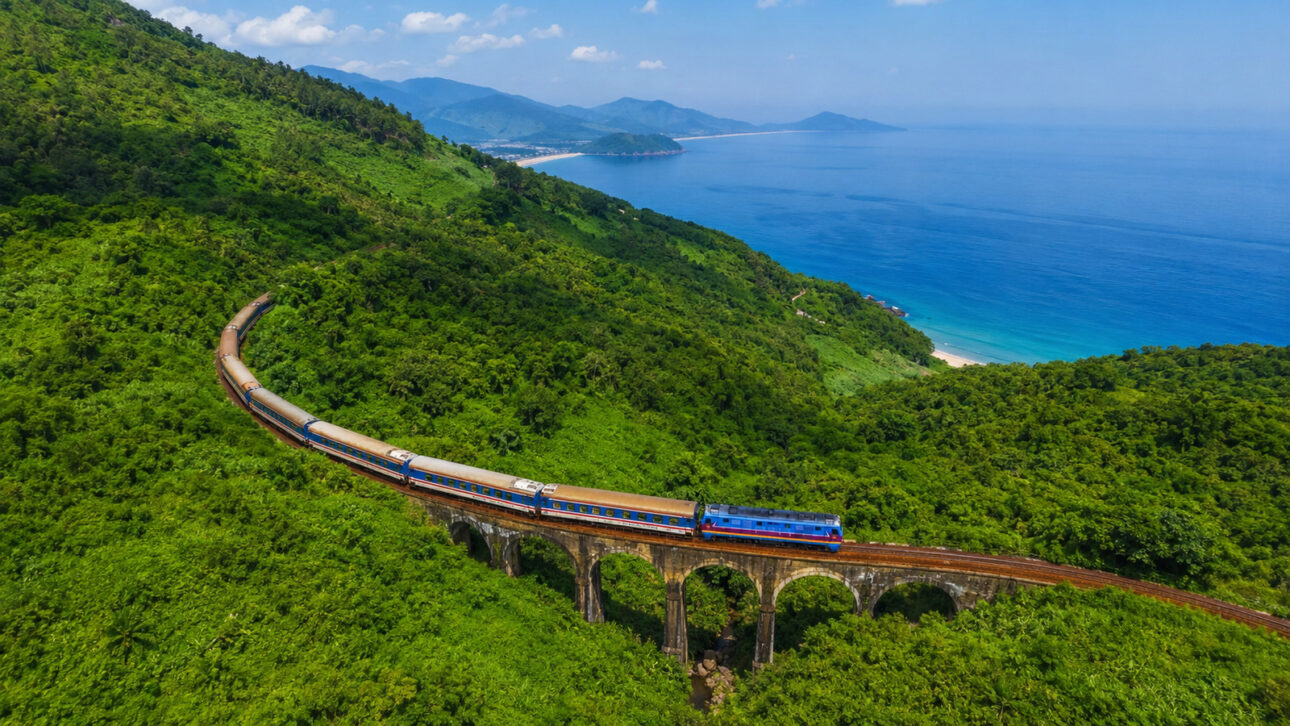 Between forests, beaches, and the East Sea, the train crosses a nearly 100-year-old historic railway considered one of the most beautiful in the world