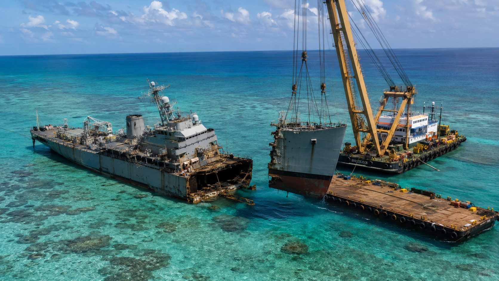A Marinha dos EUA precisou destruir o próprio navio para impedir que a embarcação causasse ainda mais danos ao recife protegido onde havia encalhado.
