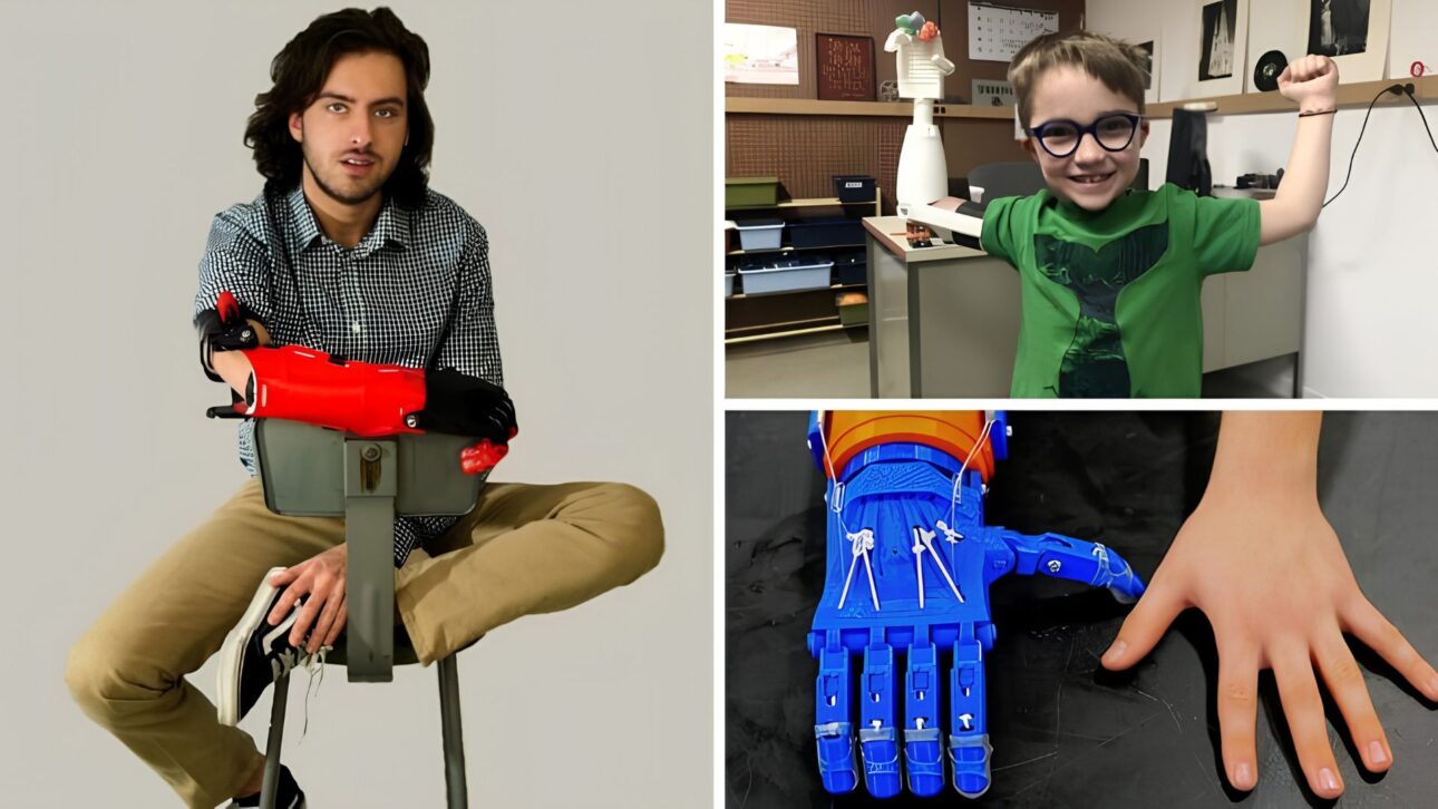 Aaron Westbrook criou próteses em impressão 3D com plástico reciclad