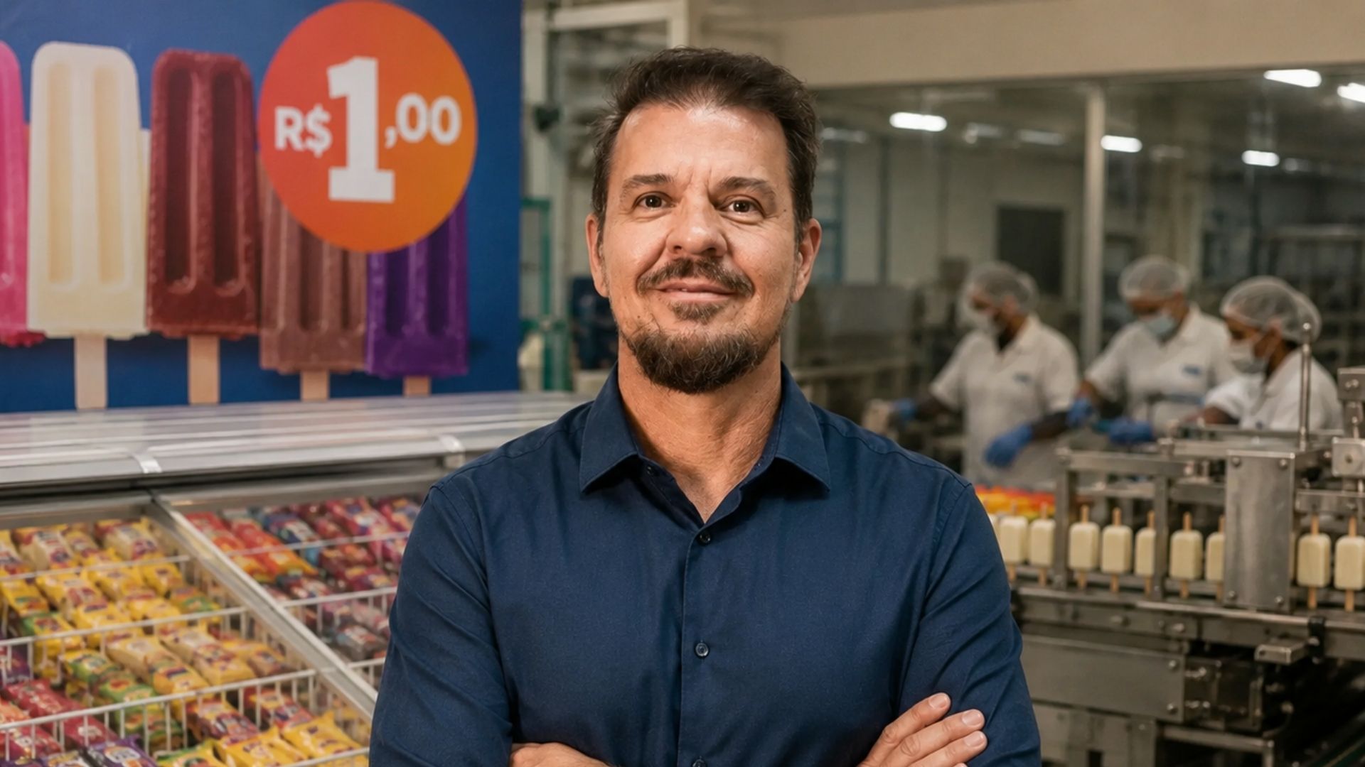 Célio Reis abriu uma sorveteria de 39 m² e criou a Gelattos, que projeta R$ 100 milhões em 2026 vendendo picolé a R$ 1 em 1.500 pontos.