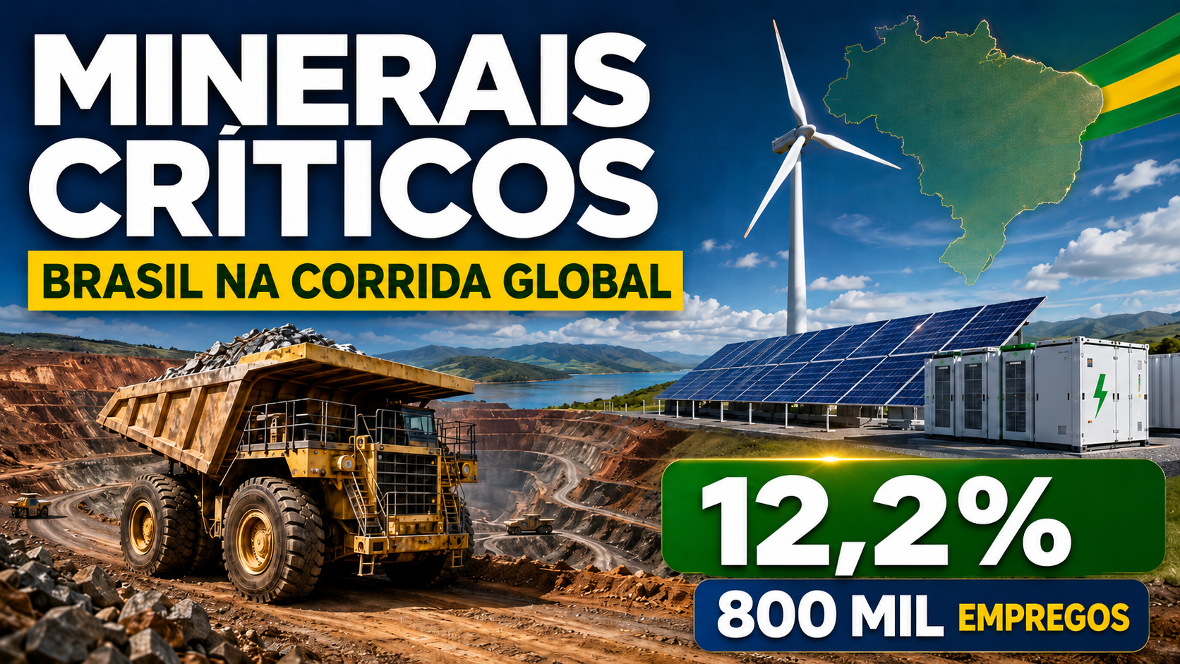 Adeus China, Brasil quer entrar de vez na corrida dos minerais críticos e projeta salto para 12,2% da produção global, mirando baterias, indústria de tecnologia e investimentos bilionários na mineração