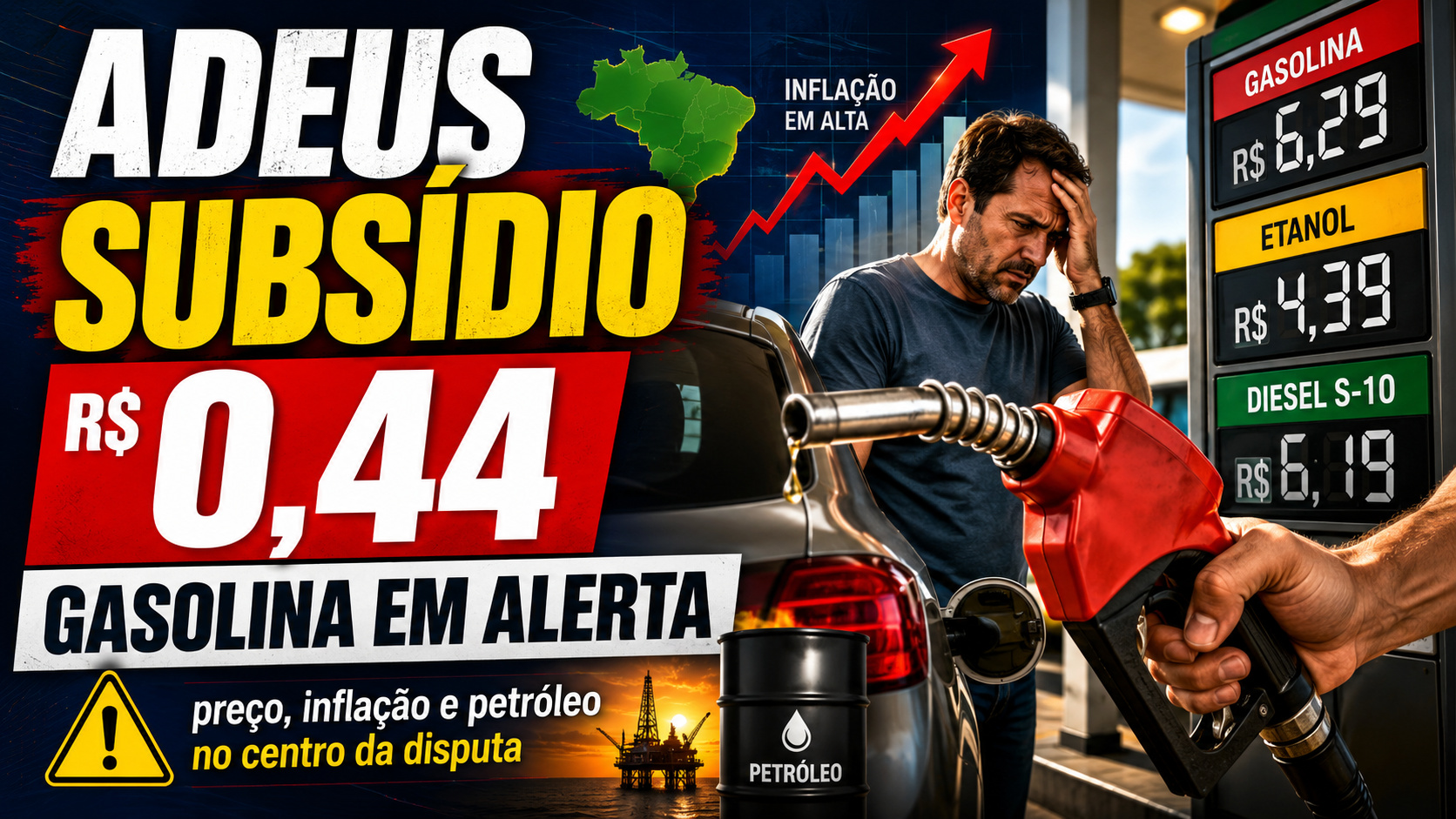 Adeus subsídio de R$ 0,44 da gasolina! Governo começa a retirar alívio no bolso dos motoristas nos próximos dias e preço dos combustíveis, inflação, petróleo, diesel e gasolina, volta ao centro da disputa e debate no Brasil