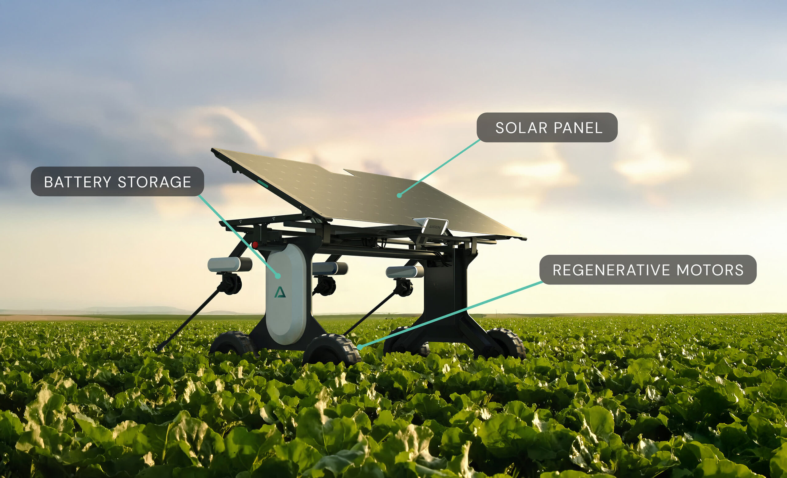 Aigen coloca robôs solares com IA para capinar sem herbicida, ampliar a precisão no campo e enfrentar ervas daninhas resistentes.