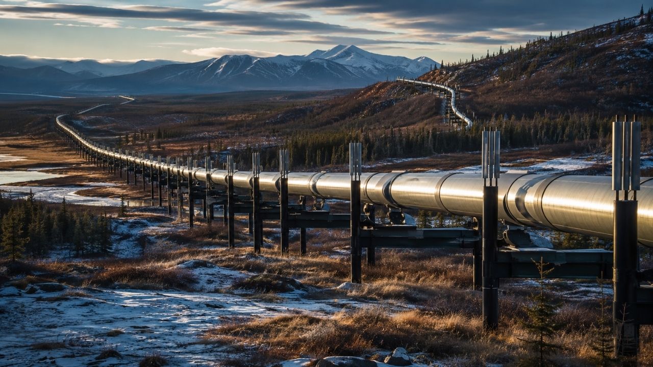 Pipeline in Alaska uses 78,000 metal supports to protect permafrost from hot oil in extreme engineering.