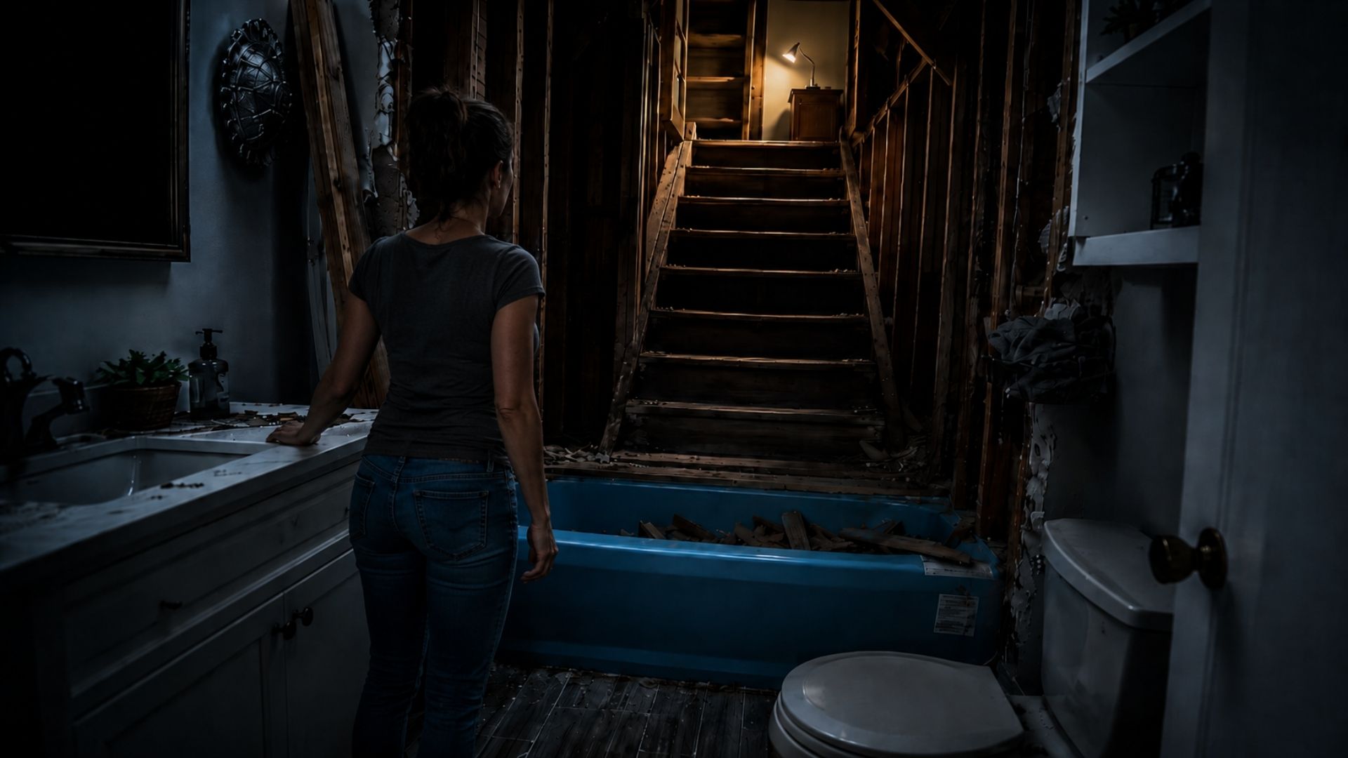 Família achou um cômodo secreto com papel de parede e escada atrás da banheira em reforma de casa de 1901, e o vídeo passou de 3 milhões de views.