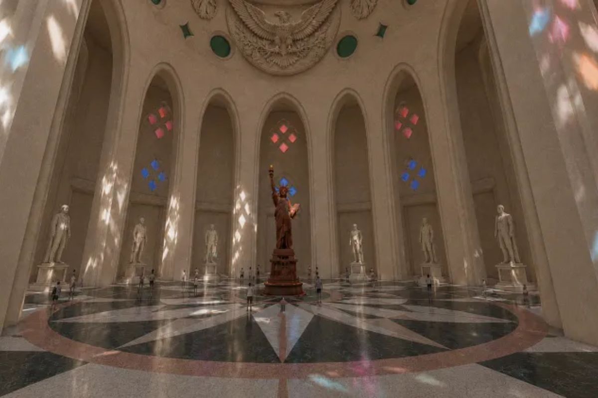 Arranha-céu perdido de Gaudí em Nova York teria 360 metros e um salão de 125 metros com réplica da Estátua da Liberdade. Veja o projeto reconstruído