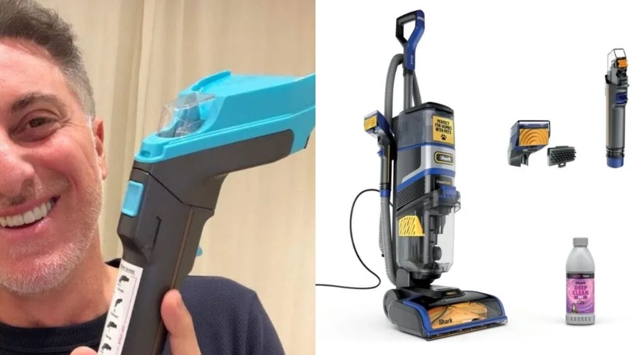 Aspirador importado de mais de R$ 3 mil mira tapetes com pelos de cachorro, limpeza profunda e odores de pets enquanto modelo Shark chama atenção em casas com carpetes, manchas difíceis e rotina intensa de animais domésticos no Brasil urbano