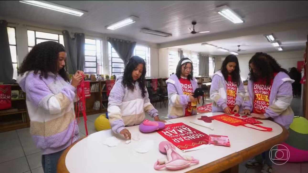 Como alunas de escola pública usam empreendedorismo contra pobreza menstrual no RS — Foto: Reprodução/PEGN