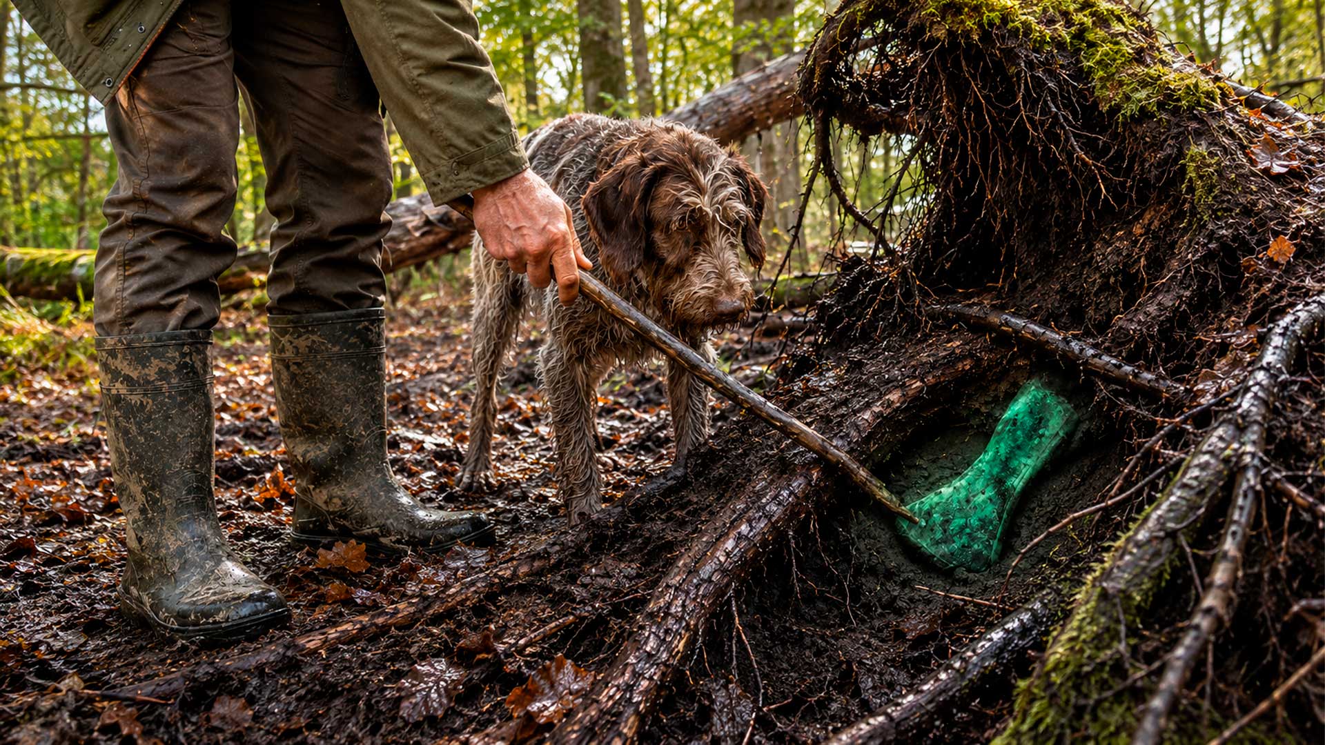 Caminhante encontra machado de bronze de 3.400 anos preso entre raízes durante passeio com cachorro em floresta da Inglaterra