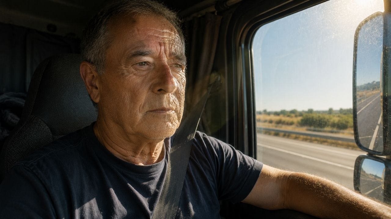 Caminhoneiro de 69 anos desenvolve envelhecimento severo da pele em apenas um lado do rosto após 28 anos encarando raios UVA que atravessam o vidro lateral ao volante (3)