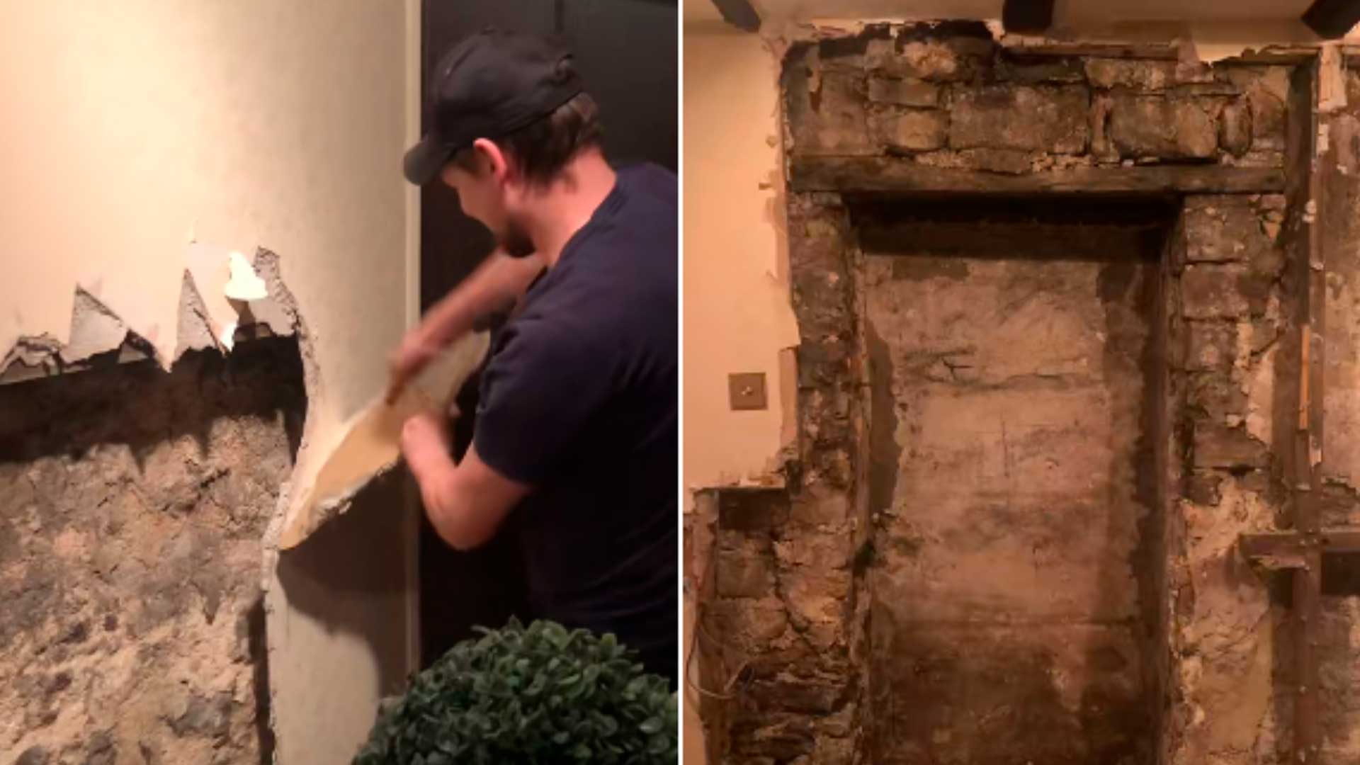 Casal encontra antiga passagem de empregados fechada desde 1830 entre casa de 1780 e cozinha do imóvel vizinho