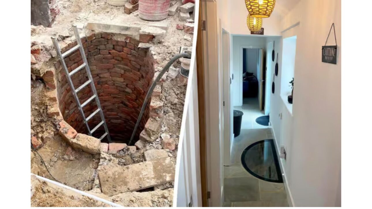 Um casal descobriu um poço enquanto reformava a casa de campo.
