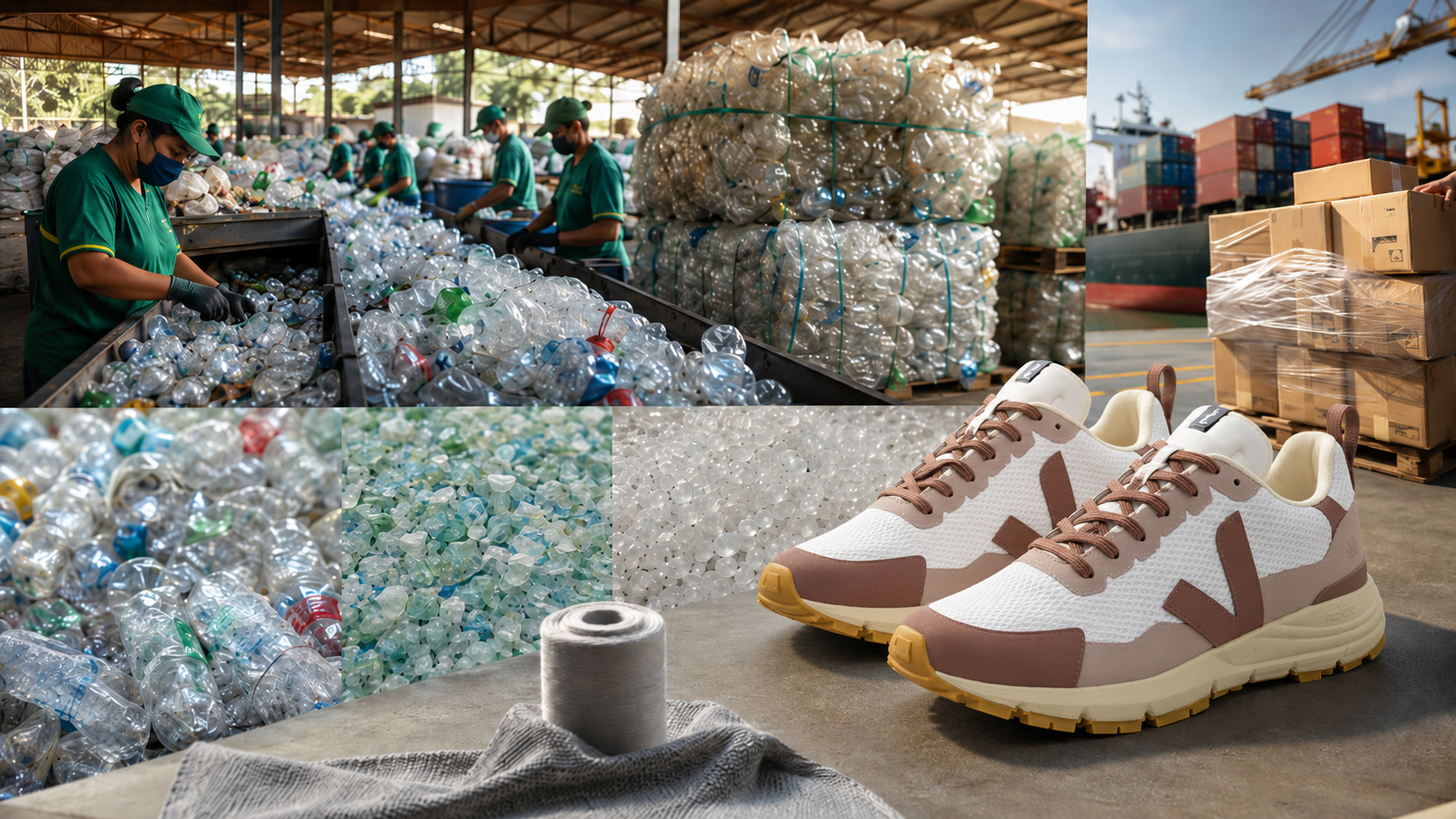 Marca francesa comprou 6 milhões de garrafas PET de cooperativas de Minas Gerais, criou uma cadeia rastreável de reciclagem e levou o plástico brasileiro para o mercado global de tênis.