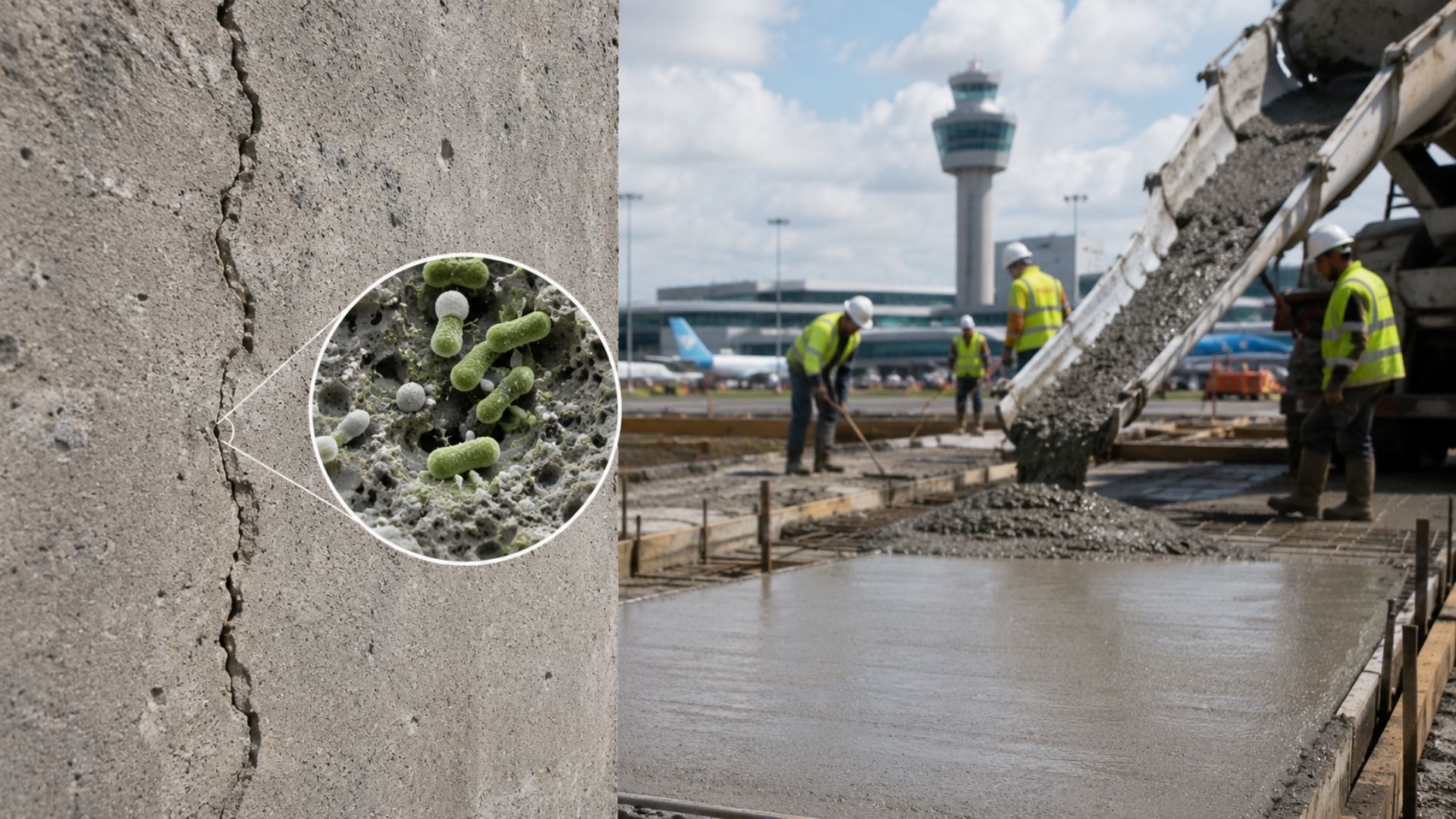 Concreto que sela as próprias fissuras sem ninguém tocar nele