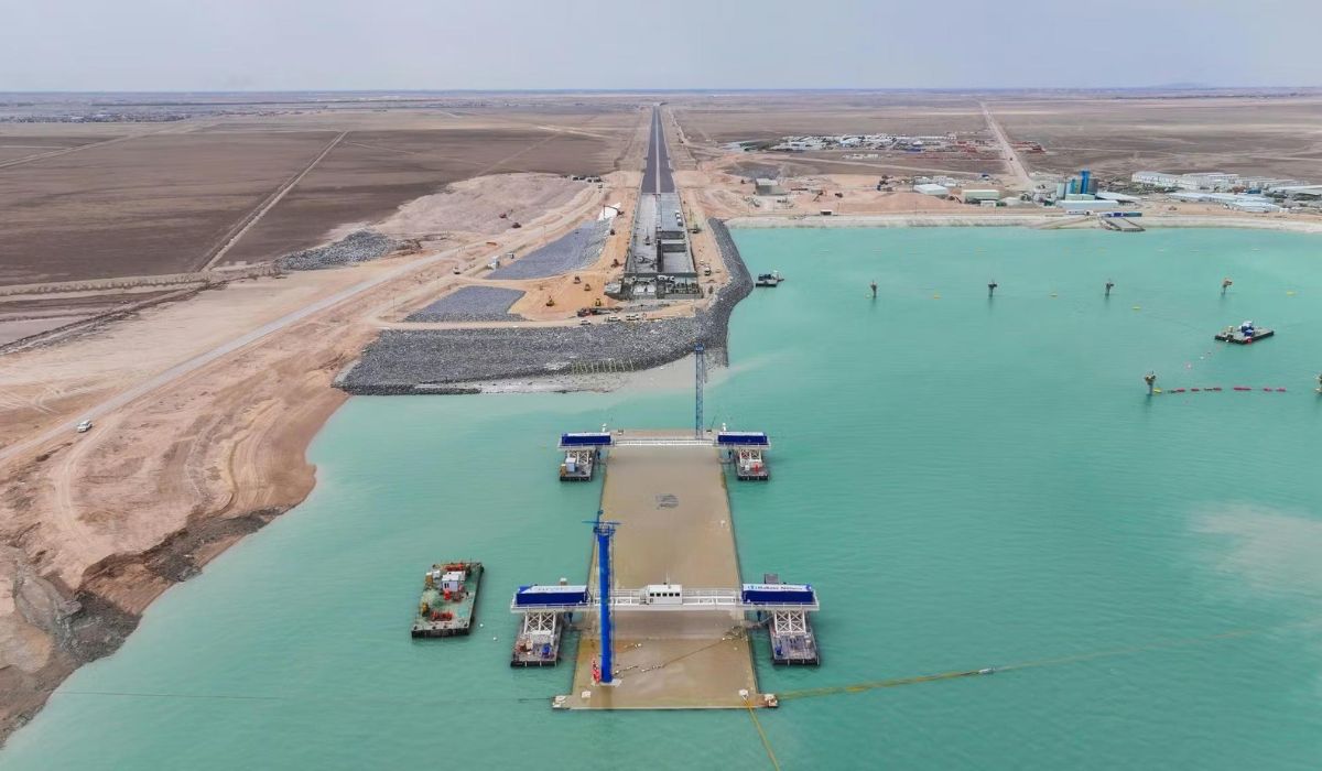 Construção do Grande Porto de Faw, localizado no Iraque - Imagem: Reprodução/Porto de Al Faw