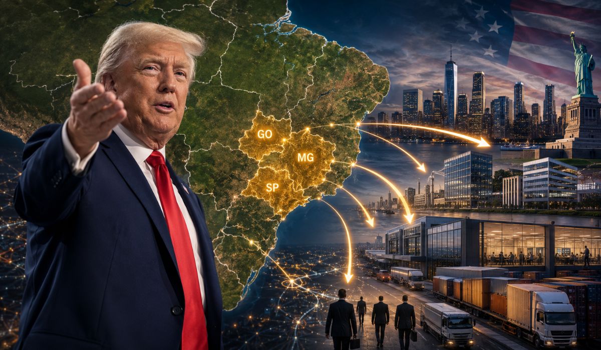 SelectUSA passa por nove cidades brasileiras para atrair empresas aos EUA em meio à proposta de tarifa de 25% sobre produtos do Brasil. (Imagem: Ilustrativa)