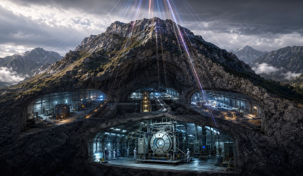 Detector de múons instalado a 2.400 metros sob montanha chinesa mapeia 3 km de rocha e amplia pesquisas no laboratório de Jinping. (Imagem: Ilustrativa)