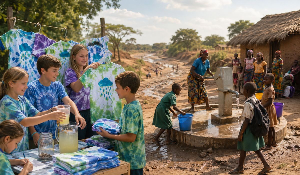 Alunos juntaram US$ 8 mil com limonada e camisetas feitas com água da chuva para construir um poço em vilarejo no Malawi. (Imagem: Ilustrativa)
