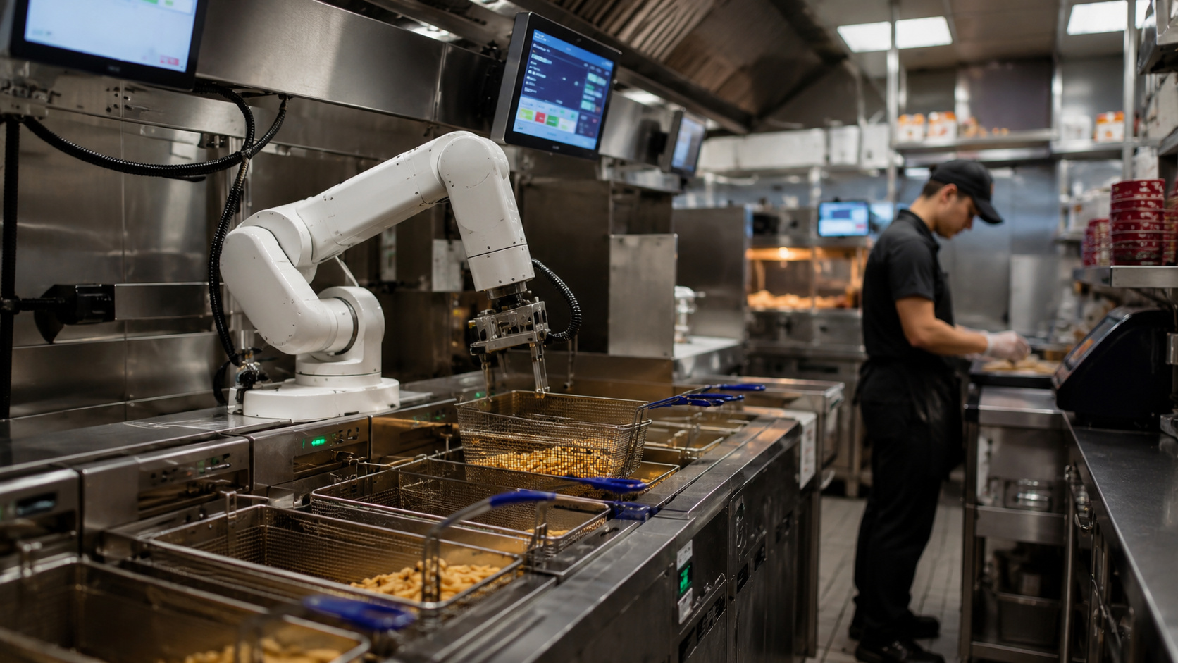 Em mais de 340 restaurantes, quem cuida da fritadeira já é uma máquina, e o cálculo que justifica a troca é público