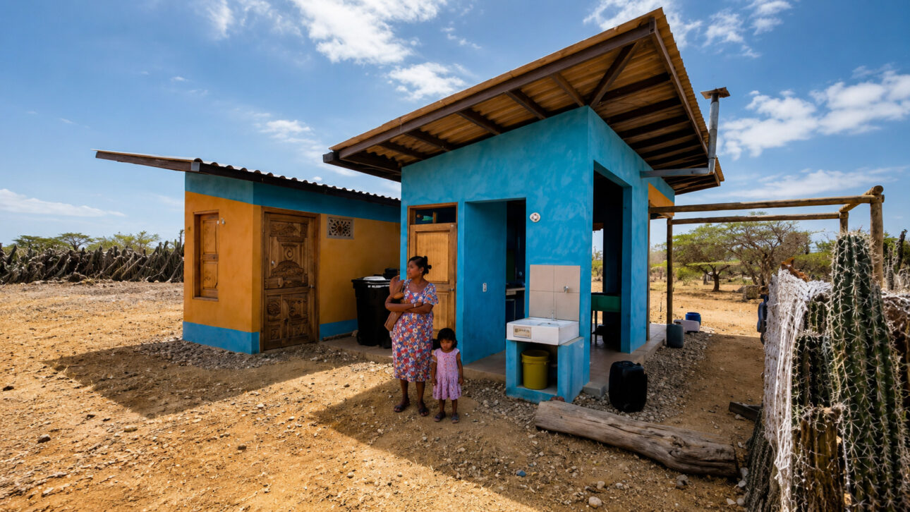Estrutura de aço e revestimento de terra unem segurança e costumes locais