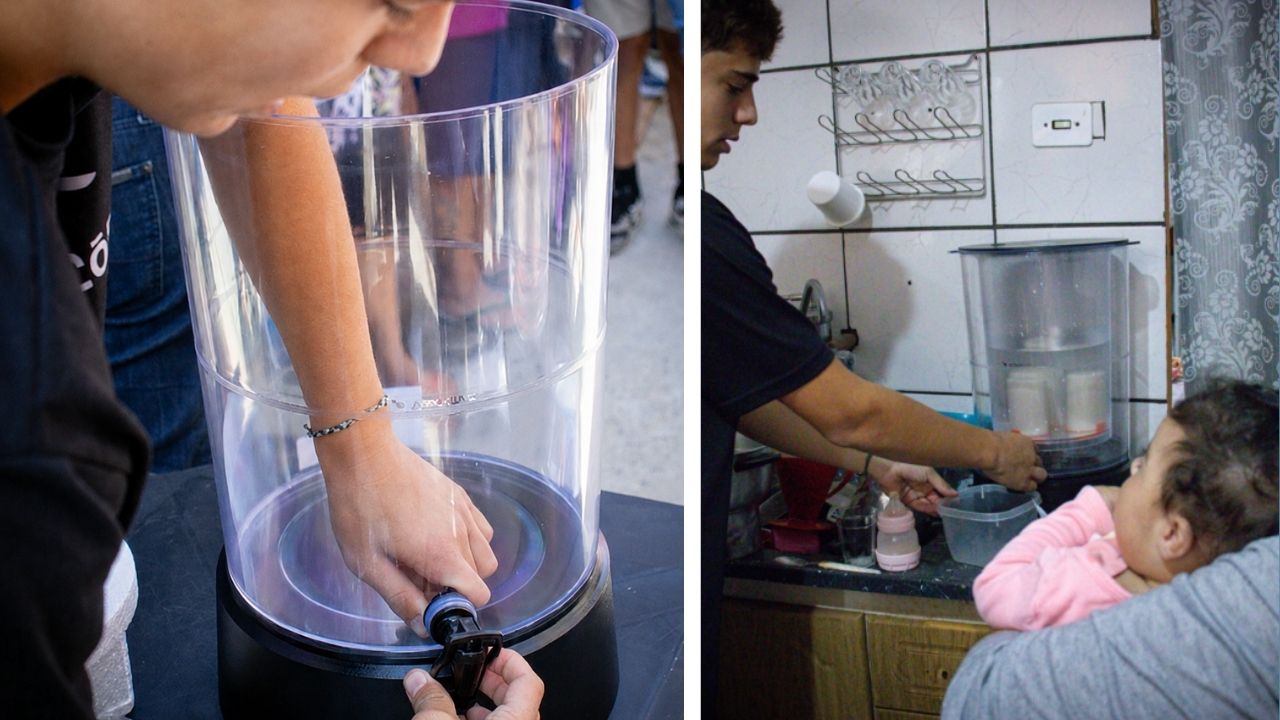 Projeto leva água limpa a favela de São Paulo, em ação de estudante brasileiro.
