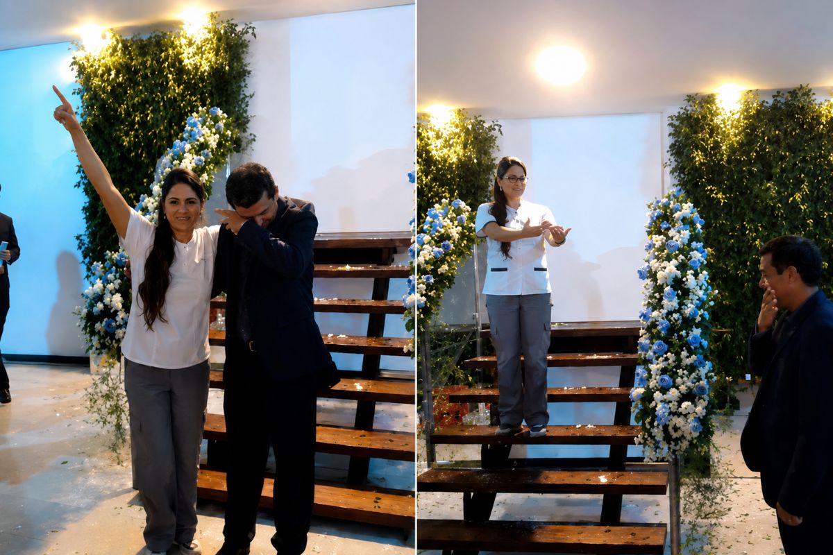 Formanda de Engenharia entrou na festa com a roupa de trabalho do pai freteiro que formou 4 filhas. Ela venceu dois cânceres e emocionou a internet. Veja.