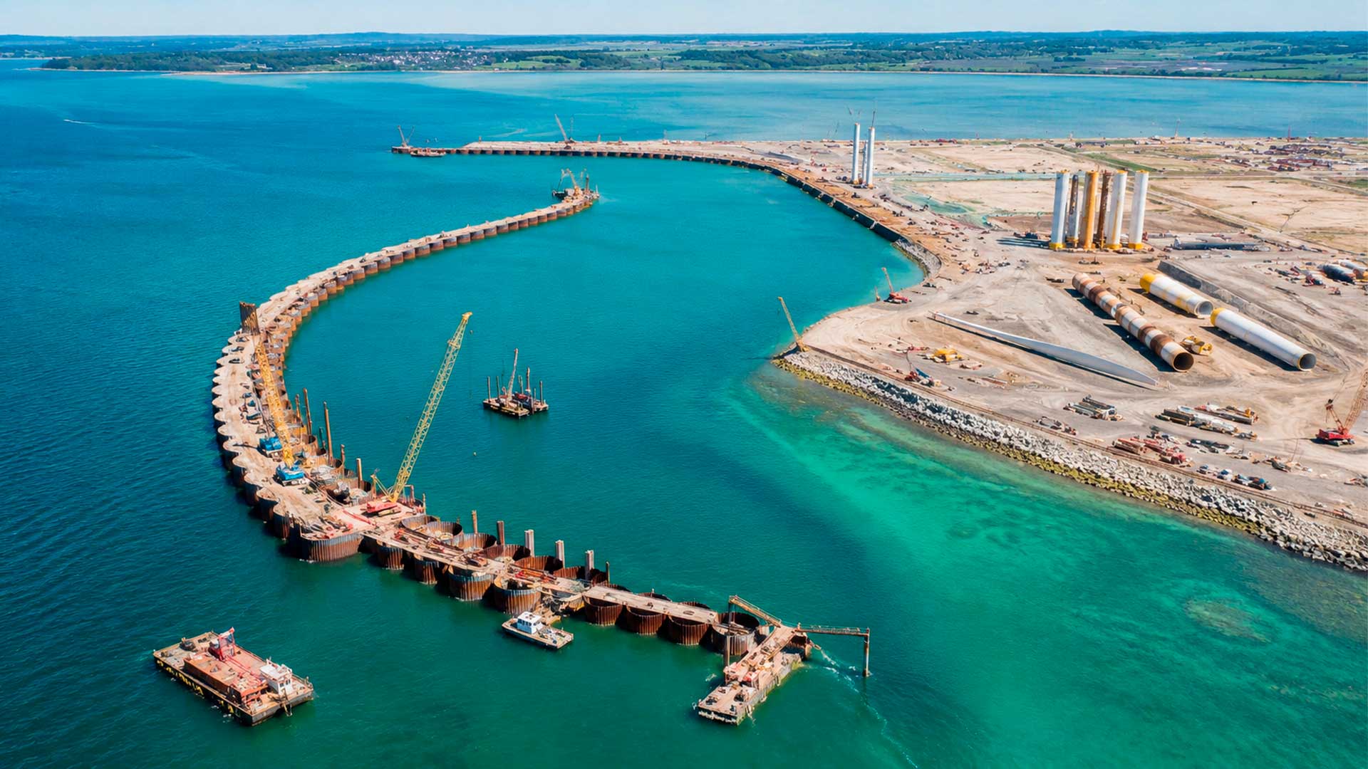 França amplia o porto de Brest com dique de 890 metros e área de 14 hectares para apoiar projetos de energia eólica offshore