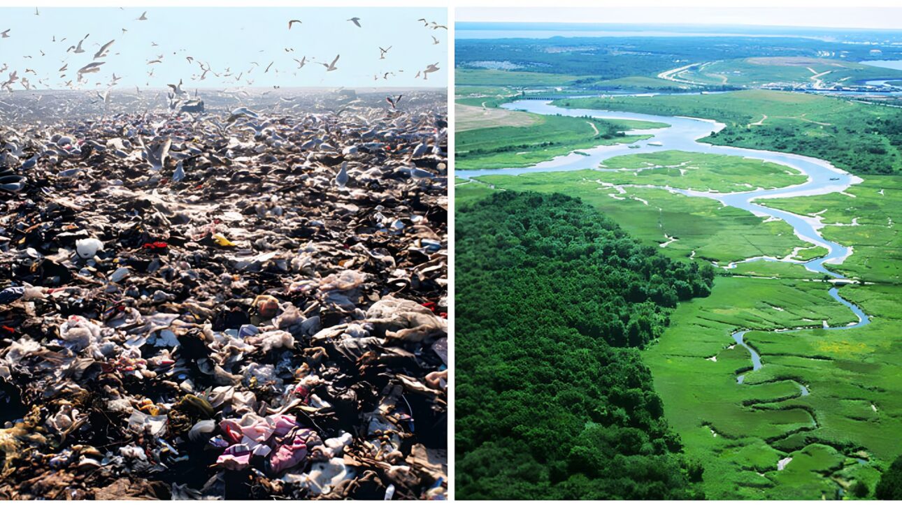 Nova York enterrou 150 milhões de toneladas de lixo e agora transforma um dos maiores aterros do mundo em um parque gigante que tenta esconder décadas de consumo sob colinas verdes