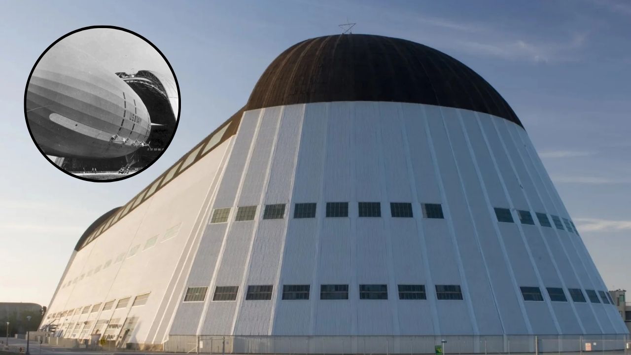 Google assume hangar gigante que caberia 8 campos de futebol e renasce após legado tóxico construído em 1933 para um “porta-aviões voador”, o Hangar Um passou por restauração (1)