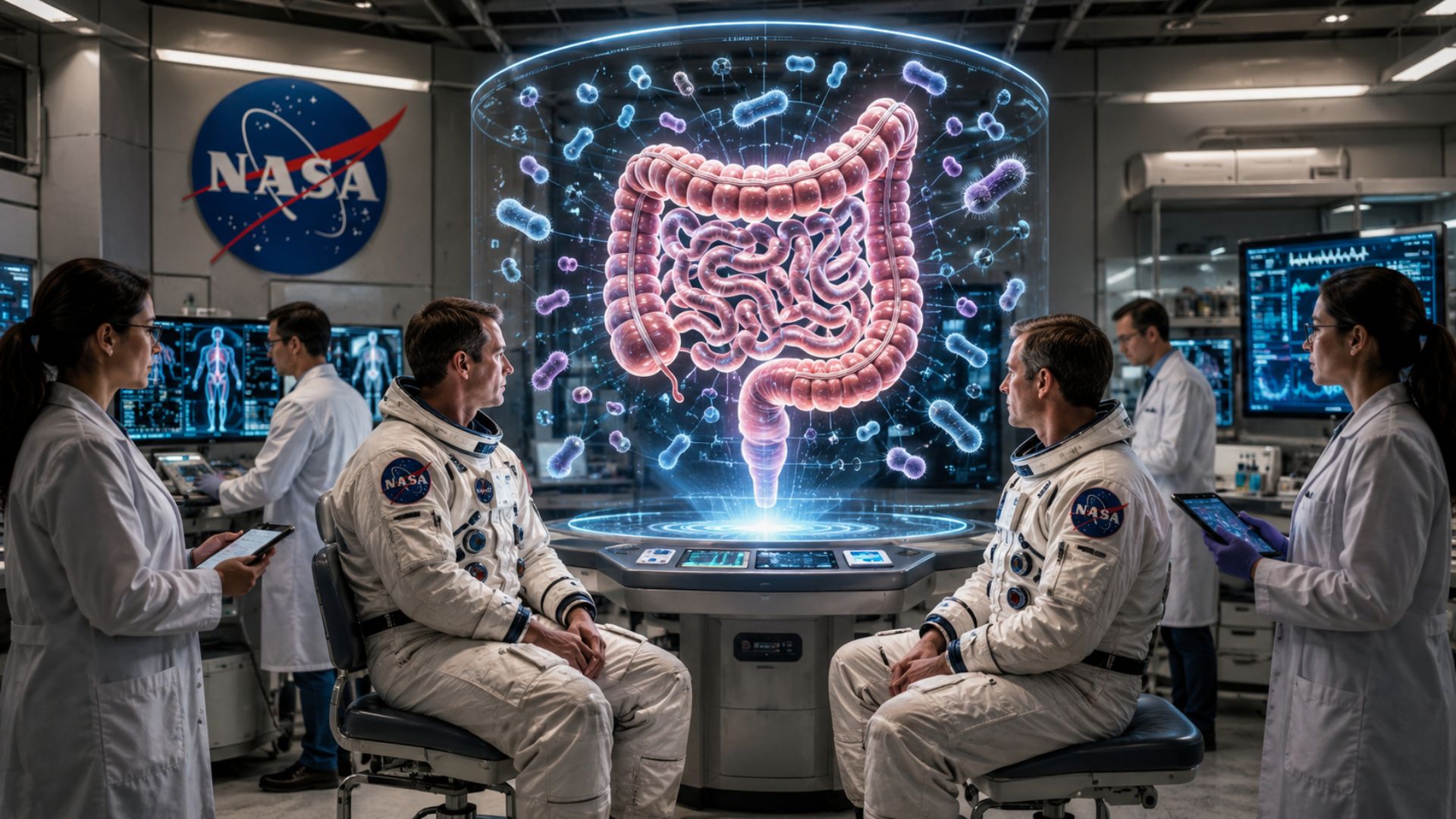 Astronautas tiveram bactérias intestinais alteradas após voo espacial, apontando risco invisível para missões longas rumo a Marte.