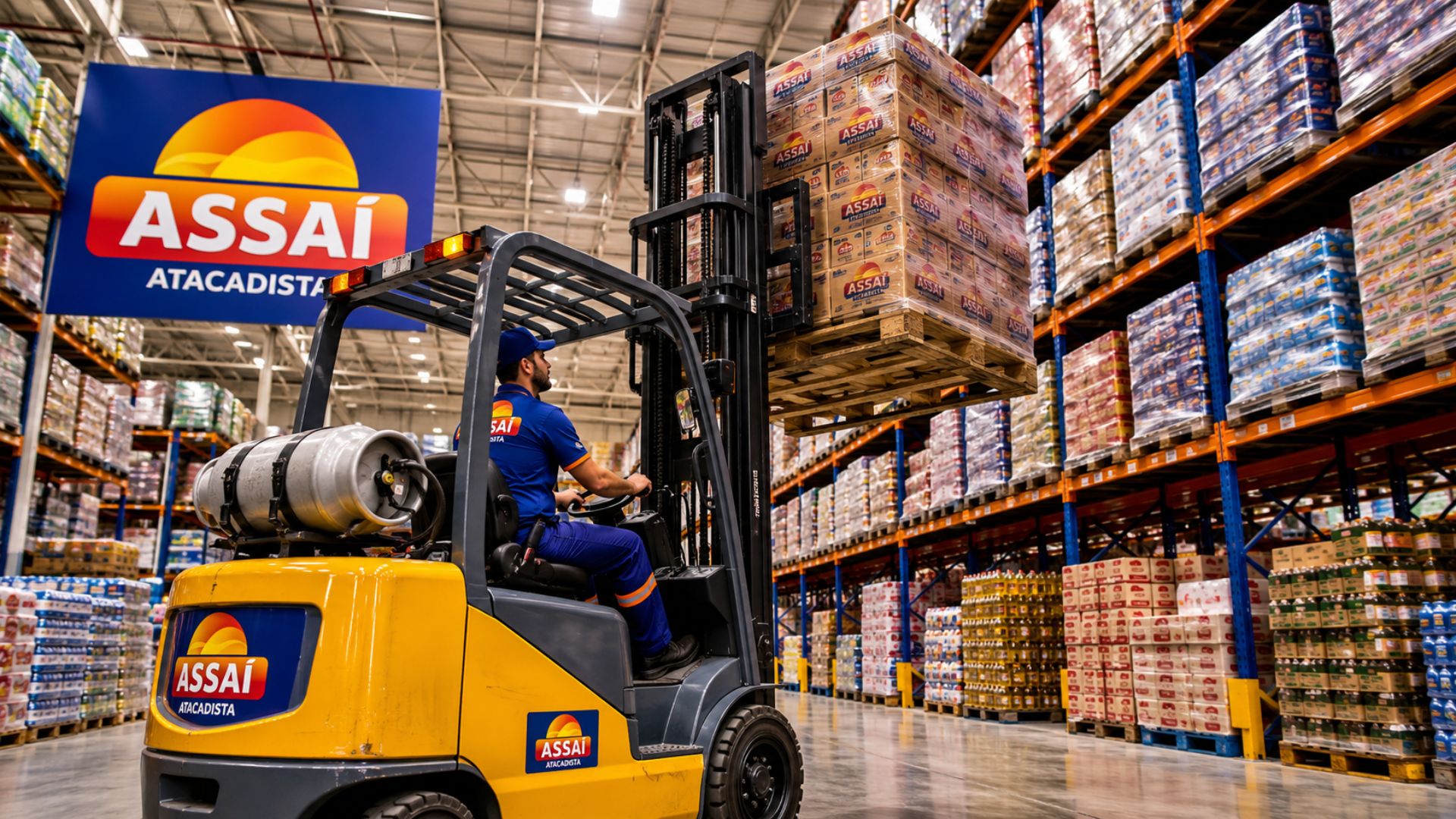 Veja quanto ganha um operador de empilhadeira no Assaí, Atacadão e Carrefour em São Paulo, com salário, teto e benefícios.