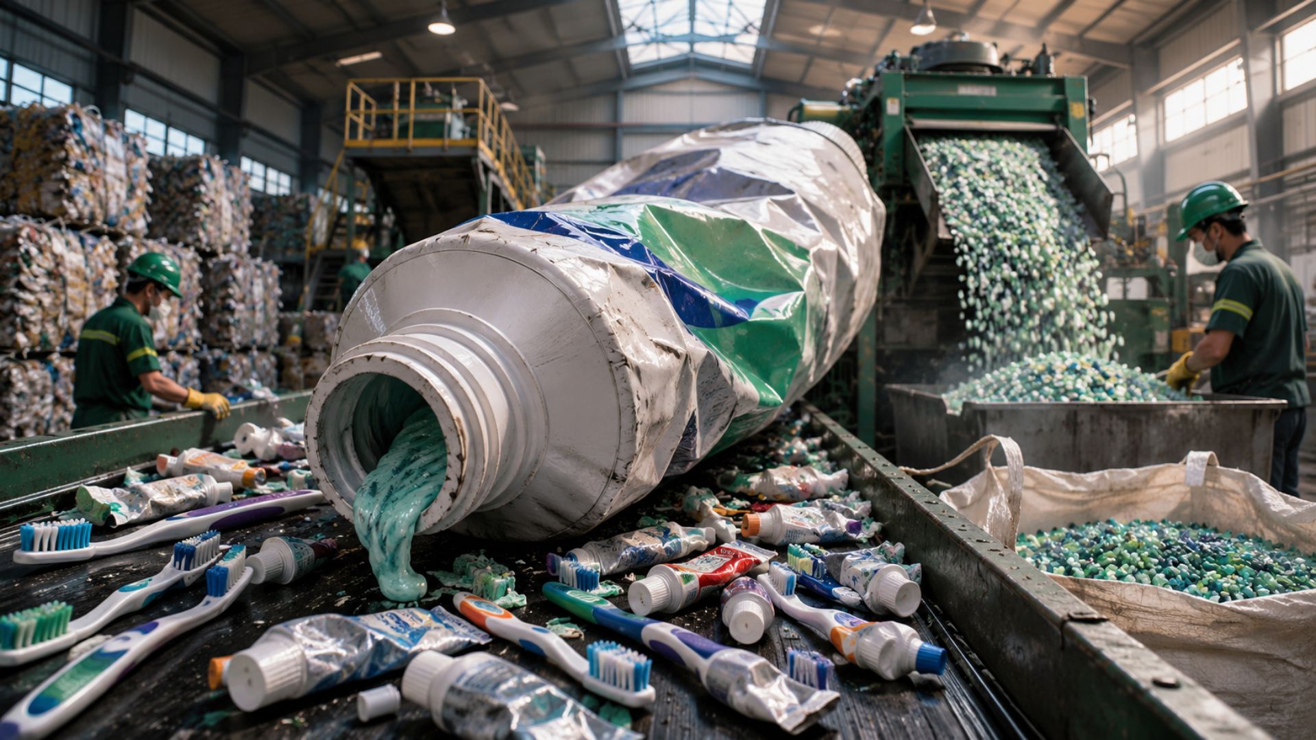 Brasil avança na reciclagem de tubos de pasta de dente e escovas usadas com embalagens recicláveis e economia circular no setor de higiene.