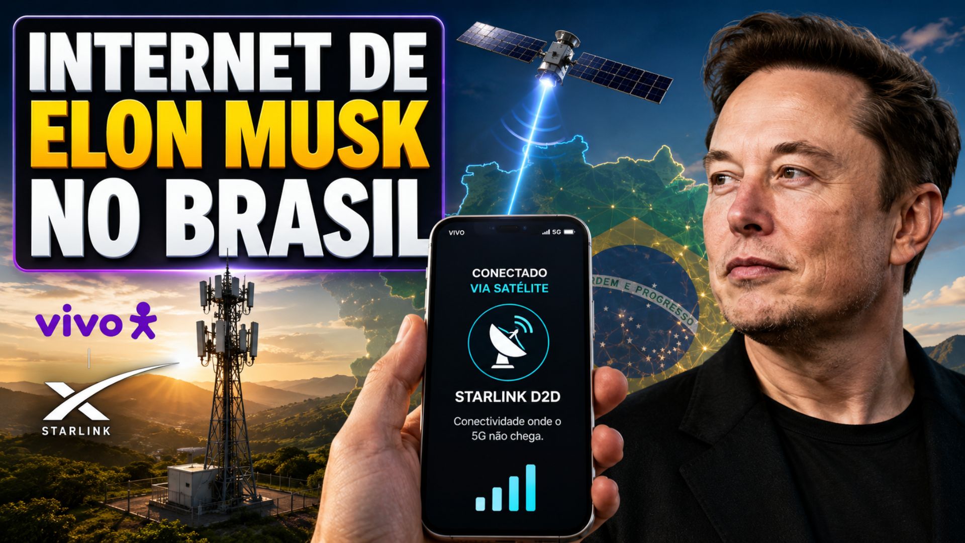 Vivo testa conexão direta de celulares com satélites no Brasil, negocia com a SpaceX e aguarda novas regras da Anatel para o D2D móvel.