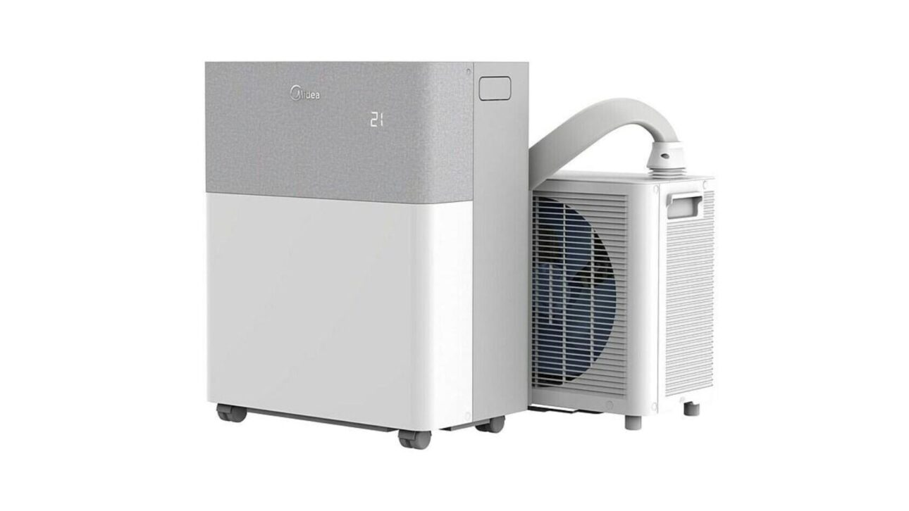Midea PortaSplit une ar-condicionado portátil, desempenho de split, 12.000 BTUs, controle por app e instalação sem técnico profissional.