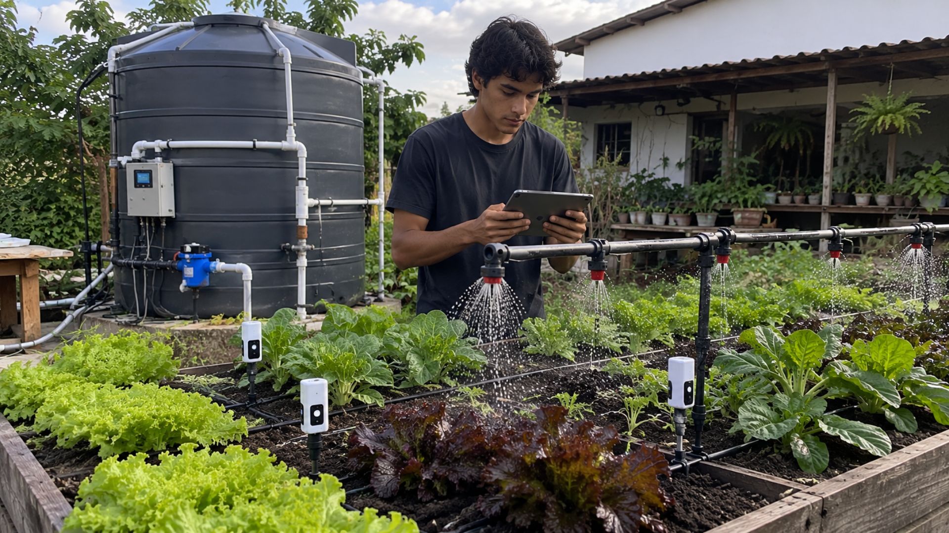 Jovem brasileiro criou horta inteligente com cisterna e sensores para economizar água e venceu prêmio nacional de ciência.