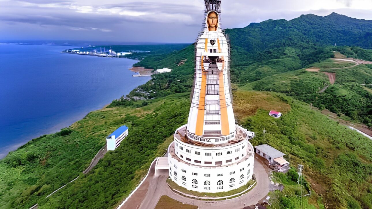 Largest statue of the Virgin Mary in the world is 98.15 meters, located in the Philippines, and functions as a habitable tower facing the sea