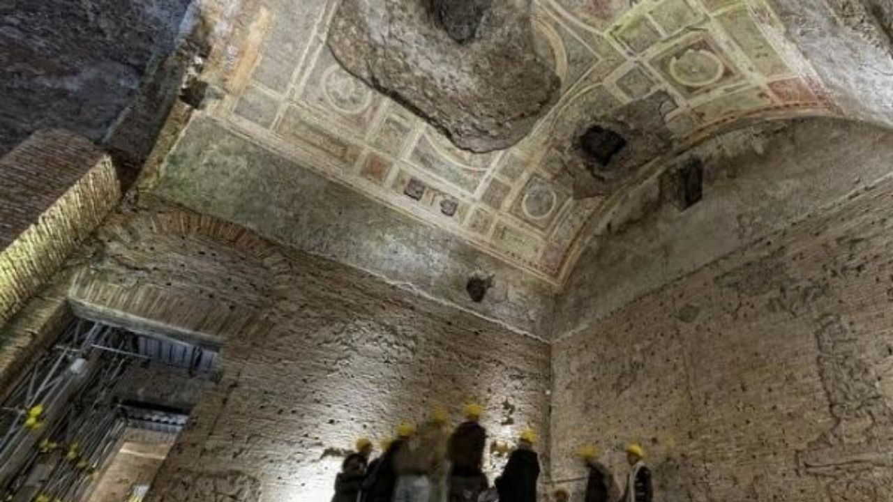 Tudor paintings are found at Calverley Old Hall during Landmark Trust restoration in West Yorkshire.
