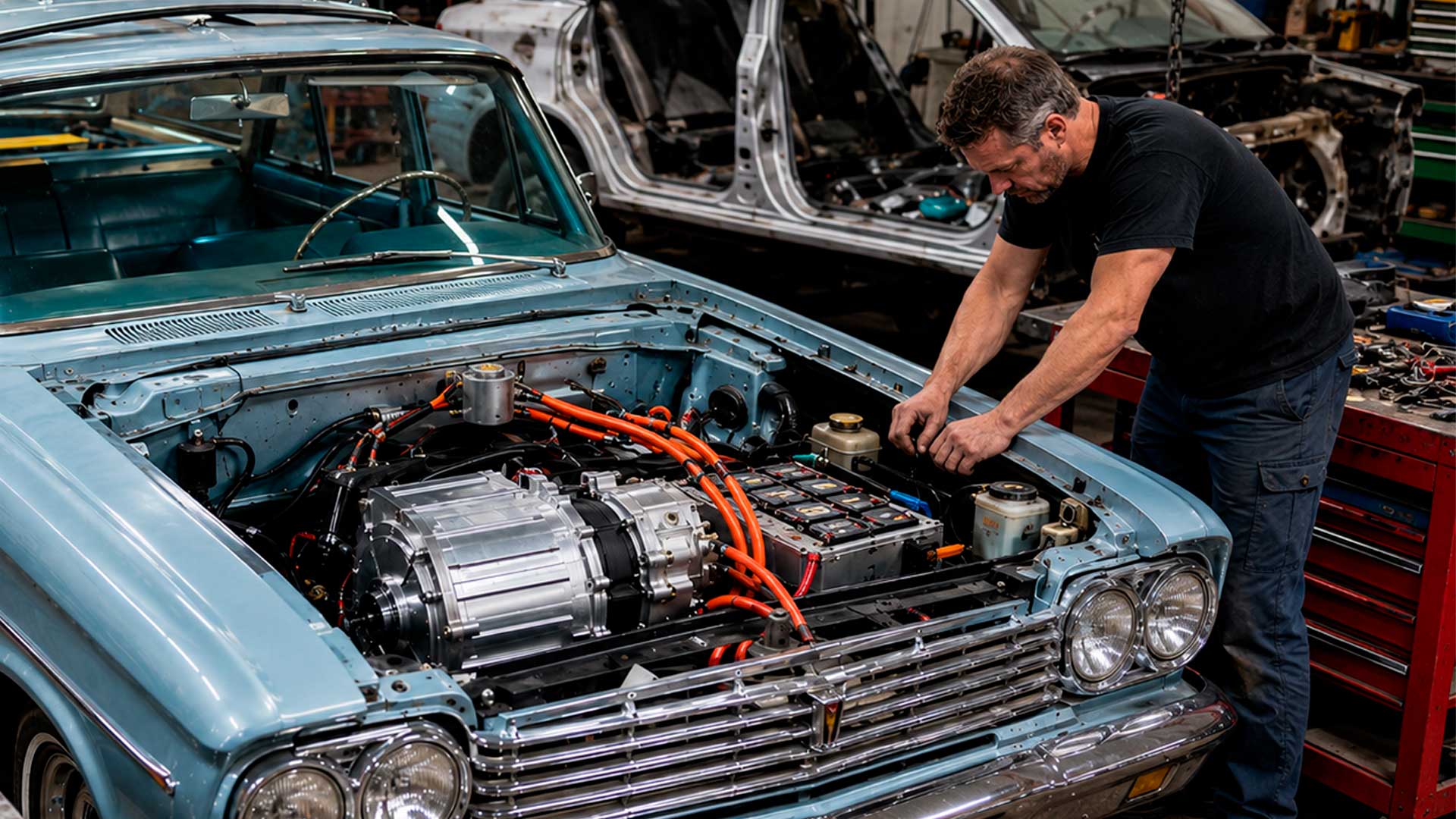 Mercury Comet 1962 é transformada em carro elétrico com peças de Nissan Leaf batido e autonomia estimada de 125 km por menos de US$ 6 mil