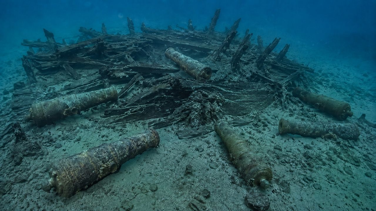 Naufrágio de 500 anos Camarat 4 revela navio mercante, 66.974 imagens e cerâmicas preservadas no fundo do Mediterrâneo.