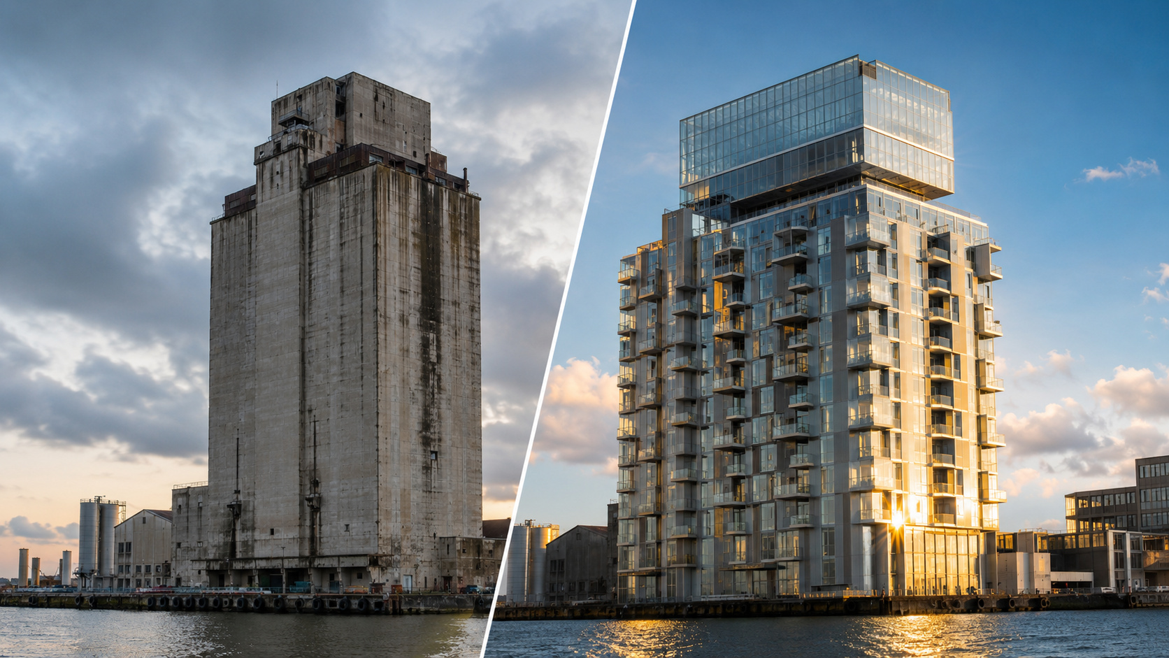 O antigo silo de grãos de Copenhague foi preservado e adaptado com cortes no concreto