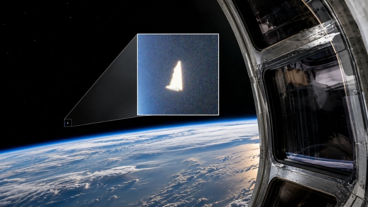 Objeto misterioso fotografado pela NASA perto da borda da Terra volta à tona em nova leva de arquivos dos EUA, com imagens feitas no Columbia em 1996 mostrando estrutura (2)