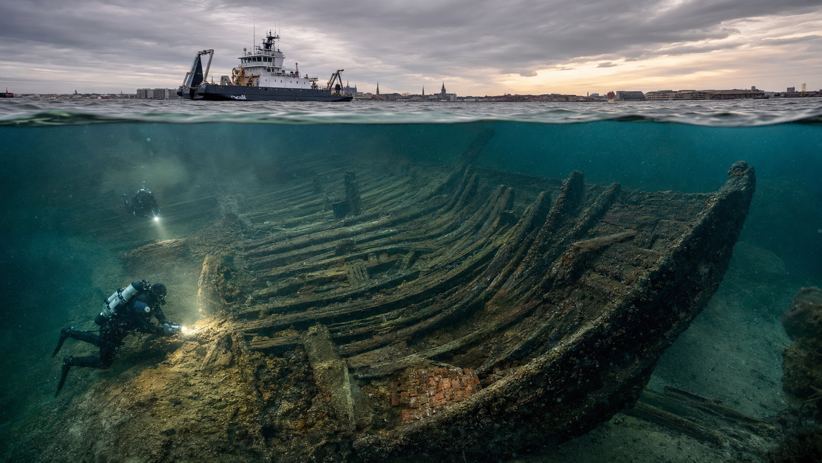 Pesquisas para a ilha artificial de Lynetteholm localizaram o maior navio mercante medieval do tipo cog já encontrado.