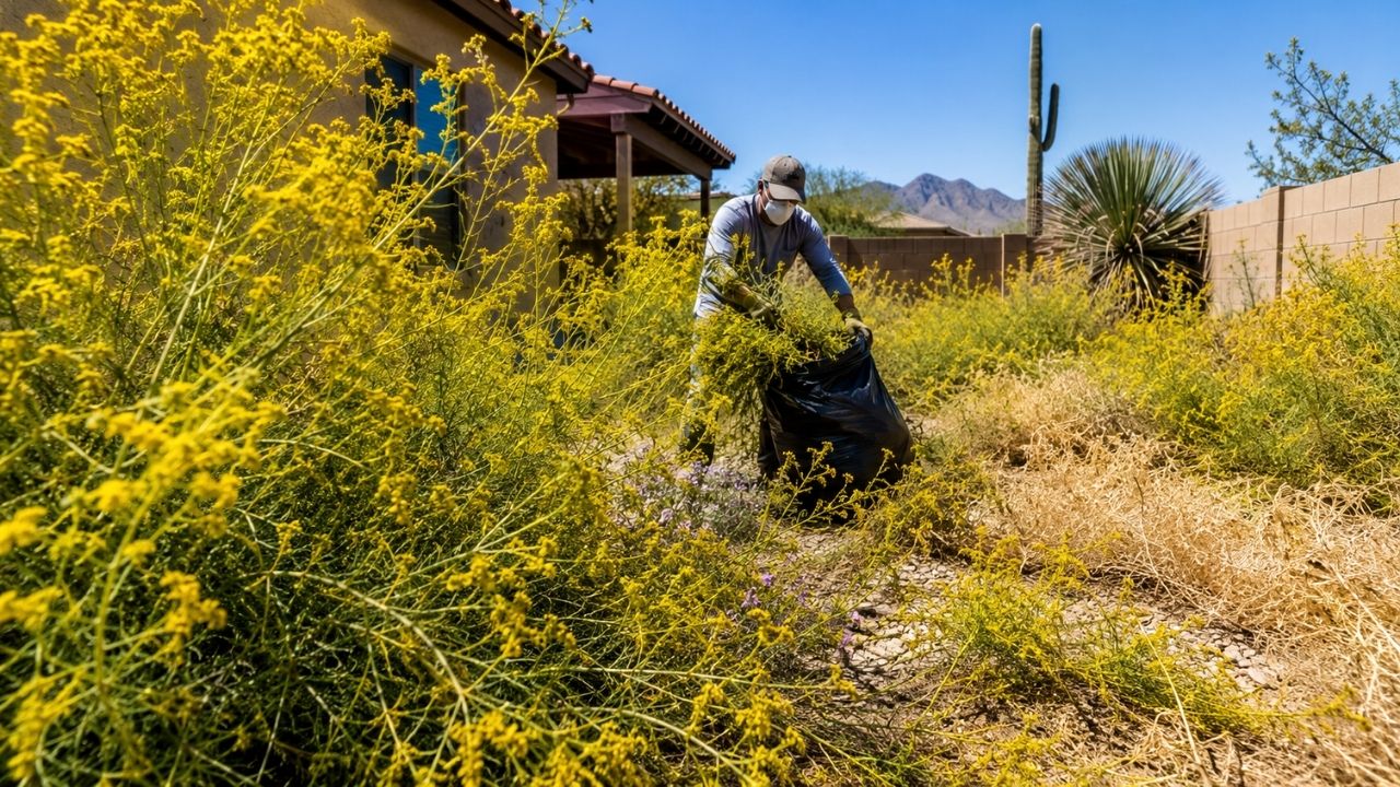 Planta invasora com cheiro de terebintina toma quintais do Arizona, sufoca flores nativas, espalha milhares de sementes viáveis por até cinco anos e, quando seca, aumenta risco (4)