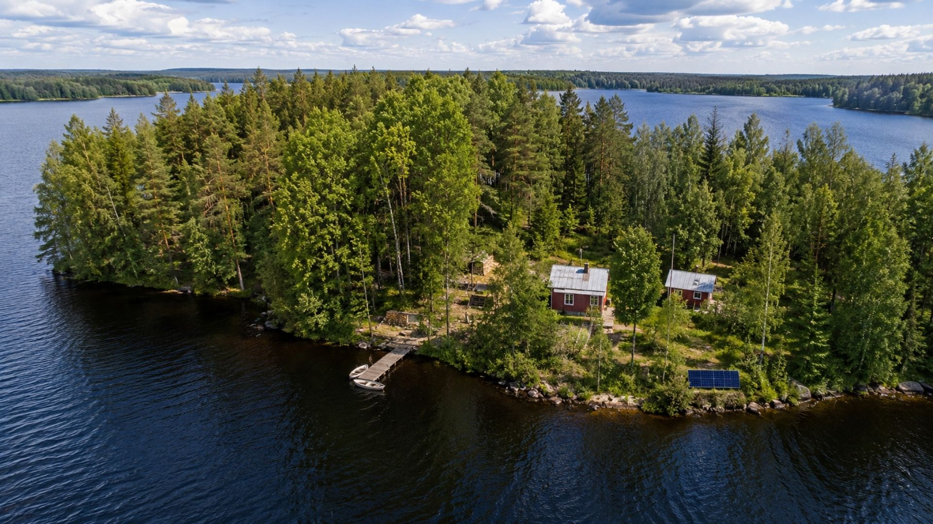Um finlandês comprou uma ilha abandonada há 42 anos, reergueu à mão uma casa de tronco e vive fora da rede, em autossuficiência, a 35 graus negativos. Veja.