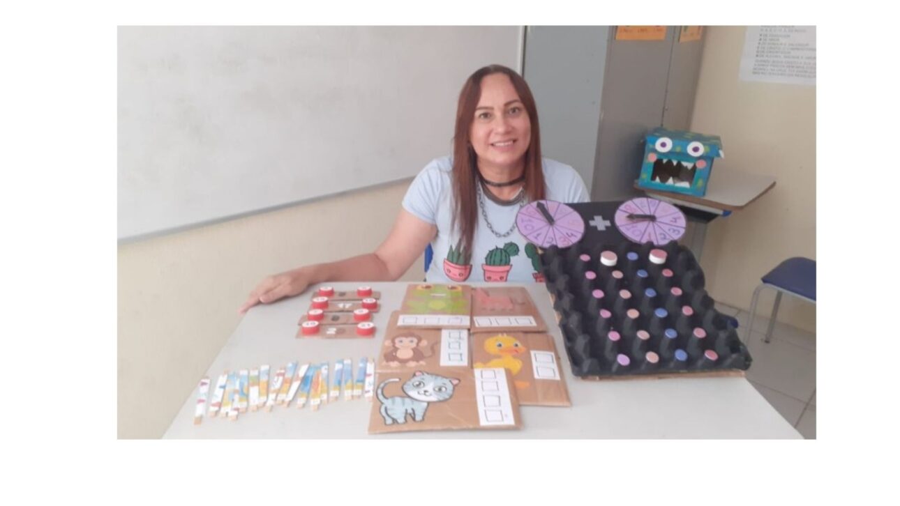 Professora cria brinquedos com materiais recicláveis para auxiliar aulas de matemática na Grande Natal 
imagem: porvir.org