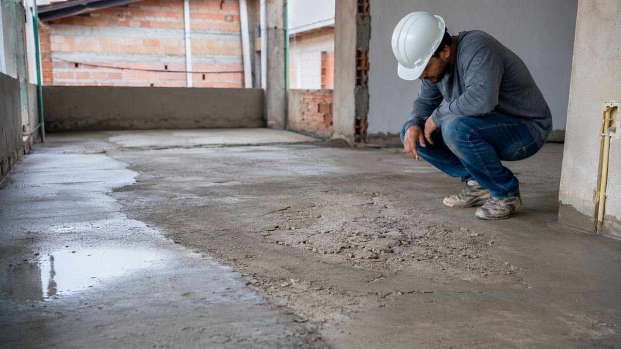 Contrapiso em 2026: preço do contrapiso, caimento, impermeabilização e piso trincado mostram risco de pagar duas vezes na obra.