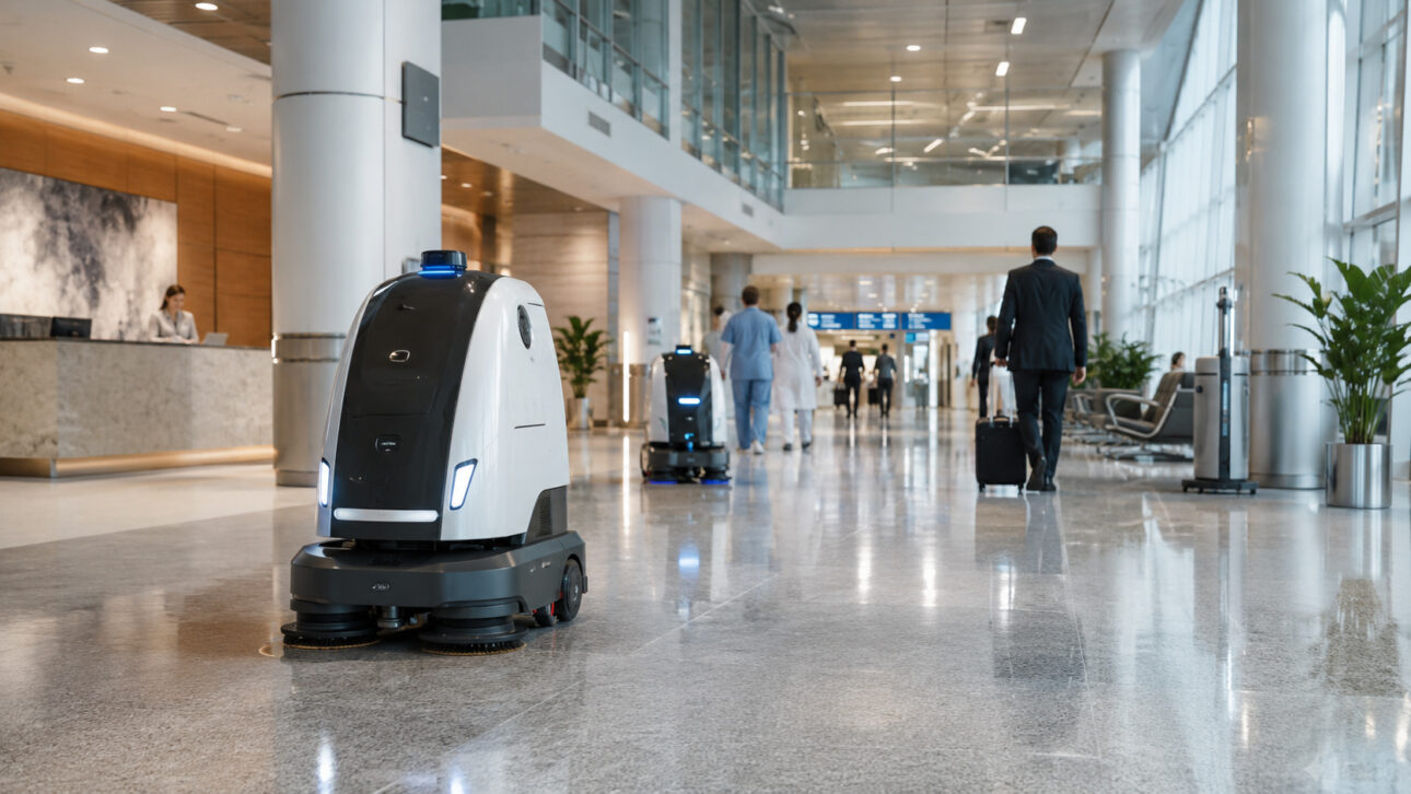 Robôs autônomos de limpeza já operam em aeroportos, hospitais e grandes edifícios